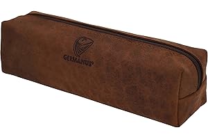 GERMANUS Federmäppchen Schlamper, Leder - Made in EU (Wildes Braun)