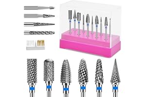 CGBE 10 Punte Fresa Unghie: 3/32 Pollici Punta Fresa Rimozione Gel - Professionale Punta da Trapano per Unghie con Manicure Portapunte - per Rimozione Cuticola Gel Acrilico - per Manicure Pedicure