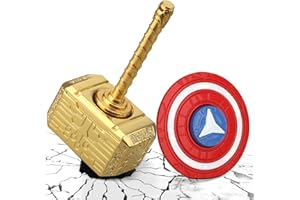 MECHANIKER Mjolnir Fidget Spinner Jouet pour Enfants Adultes, Marteau de Thor Spinner à Main, Porte-clés Fidget Transformable 2 en 1 en Métal, Cadeau de Bureau Infinity Cube pour Soulager Le Stress (Or)
