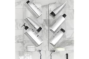 SHOWERGEM As Seen on Dragons Den, No Suction Cups & No Screws, Easy-Clean, Rust Proof Shower Caddy and Bath Organiser Shelf
