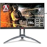 AOC AGON AG273QCX Monitor Gaming Curvo da 27", QHD 2560 x 1440, 144Hz, Tempo di Risposta 1 ms, Speaker, D-Sub, 2 HDMI, 2…