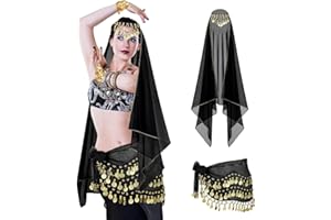 Charfia Belly Dance Hip Scarf Head Scarf Belly Dancer Bracelets Fortune Telling Costume Women's Pirate Costume Women's Accessories Belly Dancing Belt Headscarf Pirate Women