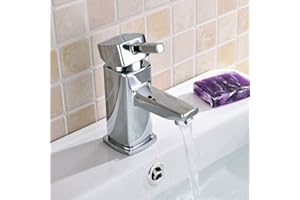 NES HOME Boston Cloakroom Basin Mono Mixer Tap Chrome Square Single Lever