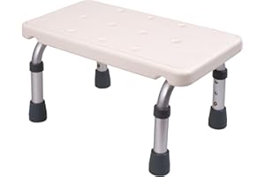 Medokare Adjustable Foot Stool - Stepping Stool for Adults and Children, Bedside High Bed Step for Seniors, Foot Stool Under Desk, Heavy Duty Portable Medical Footstool for Bath Or Kitchen Foot Step