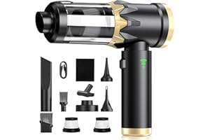 Robofun 4 IN 1 Handstaubsauger akku,25000Pa Auto Staubsauger stark,105000 U/min, Bürstenloser Motor, Staubentfernung per Knopfdruck, Handstaubsauger kabellos für Auto, Büro, Sofa, Tierhaare