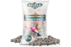 ZIVELA Graines de tournesol noires 30 kg | Nourriture pour oiseaux de qualité supérieure pour oiseaux, riche en nutriments et savoureux, 30 kg