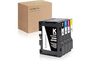 Aomya SG500 SG1000 A-Series Sublimation Ink Cartridge Compatible for Virtuoso SG500 SG1000 Printer 1 Black, 1 Cyan, 1 Magenta, 1 Yellow, 4-Pack, A Series