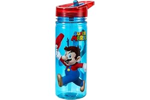 ZAWADI GLOBAL Super Mario - Botella de agua de 580 ml para niños, botella de bebidas escolares, hecha de Tritan duradera, reutilizable, sin BPA