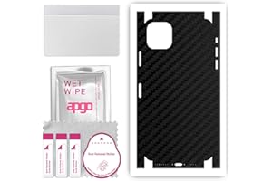 apgo Rückseite + Seiten Schutzfolie, Skin, kompatibel mit Apple iPhone 11 Pro Max, Hinten Displayschutzfolie aus Vinylfolie, Kratzfest, einfache Montage - Schwarzer Kohlenstoff