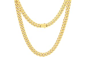 OUMI Miami Cuban Chain Necklace for Men/Women,316L Stainless Steel 5/7MM Width 18" 20" 22" 24" Length Double Safety Clasp Hip Hop Jewely,Come Gift Box (Silver)