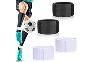 Delsen 4 Pcs Bandas de Sujeta de Espinilleras,Sujeción de Espinilleras con Cierre Ajustable,Espinillera Deportiva Fijación De Cinta,Soporte de Espinilleras de Fútbol para Hombre Mujer