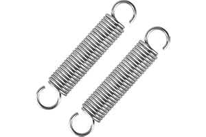 GUNGY Sprężyny naciągowe 60 mm sprężyna naciągowa podwójny hak ze stali nierdzewnej średnica drutu 1,5 mm średnica zewnętrzna 12 mm ciągnięcie 6 kg 2 sztuki