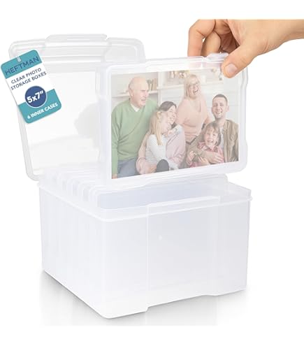 Scatole Trasparenti Per Foto 5x7 Cm | Organizer Con 6 Custodie | Capacità 600 Foto | HEFTMAN - Foto 7