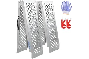 LIEKUMM 2 x Folding Motorcycle Ramp, 600 kg Load Capacity Mobility Scooter Ramps, 150 x 23cm Loading Ramps for Van, Motorbike Ramp for ATV, UTV, Truck, Quad, E-Bikes, Lawn Mower