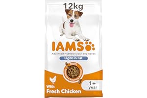 IAMS Light in Fat Complete Dry Dog Food Chicken 12kg - 30% Lower Fat Formula