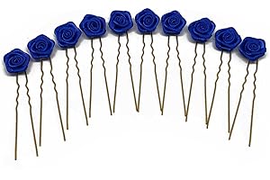 FLEXISTORE 10 rose con forcina - Gioielli per capelli - per capelli piatto - Set oro - Blu