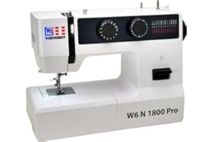 W6 WERTARBEIT W6 Nähmaschine N 1800 Pro mit 25 Programmen | Freiarm | automatischer Einfädler | CB-Greifer | Knopflochautomatik | Jeans nähen | 100 Watt Servo Motor