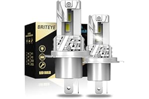 Briteye Bombilla H4 LED 60 Watts 12000Lm 6500 Kelvin Luz Blanca 400% Brighter Conception Sans Câble Plug and Play Para Faros de Coche (2 Bombillas)