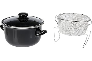 Crealys 511306 Freidora, estaño y Vidrio, Negro