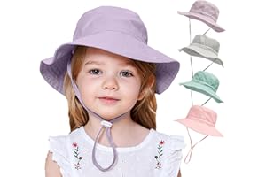 YANWANG Baby Kids Adjustable Bucket Sun Hat, UPF 50+ Sun Protection Beach Cap for Toddler Boys Girls