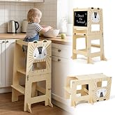 labebe Montessori Learning Tower Folding Learning Tower, 3-in-1 Learning Chair for Kids with Message Boards Ages 1+ WG2303001