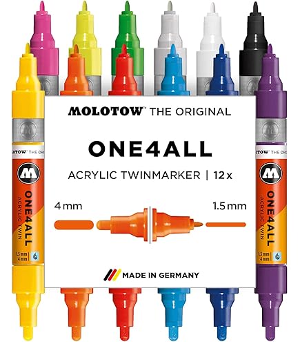 Molotow ONE4ALL-Farbstift Mit 1,5 Mm Crossover-Spitze – Wetterfest, Für Viele Oberflächen Wie Stein, Leder Oder Stoff
