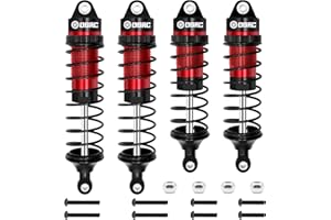 OGUNKE OGRC Oil Shock Absorber RC Shock Absorber Damper Set for 1/10 Traxxas Slash 2WD/4X4 Hoss Rustler 4X4 VXL Bandit Nitro Stampede Upgrades Replace of 5862 (Black Red)