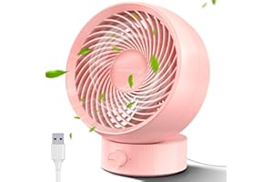 SMARTDEVIL Ventilatore USB,Ventilatori da Tavolo Mini USB Ventilatore Silenzioso 180 Tipi di velocità del Vento, Portatile del può Regolare su e Giù 20°, per Scrivania/Casa/Viaggiare-Rosa