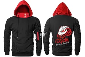 BICOPU Anime Kaisen Jujutsu Itadori Yuji Cosplay Costume Adult Unisex Pullover Hooded Sweatshirt Coat Casual (Itadori Yuji，S）