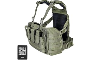 TACWRK x Tasmanian Tiger TT Chest Rig MKII + Tasmanian Tiger TT Trooper Back Plate Rubber Patch - Bundle Kampfmittel-Weste + Erweiterung für ballistische Platten + Plan B Rubber Patch, Oliv