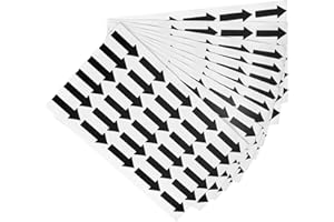 PATIKIL Etichette Adesive Piccole Freccia, 300 Pezzi Etichetta Adesiva Codice Colore per Gas Flusso Direzione Ispezione Difetto Marcatura, Nero, 30x12mm