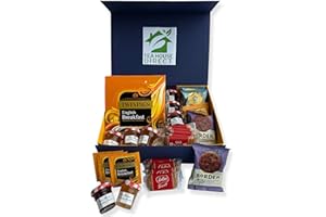 TEA HOUSE DIRECT Tea Gift Set Hamper Border Biscuits Various Flavours | Bonne Maman Bitter Orange Marmalade & Strawberry Conserve Jam x3 | 10 Lotus Biscoff Cookies Twining English Breakfast Tea 50 Sachets - Gift Set