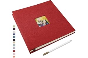 Yopih Fotoalbum, selbstklebend, 40 Seiten, Einband aus Leinen, Scrapbook 33 x 32 cm, DIY, übergroß, Erhaltung von Baby, Wachstum, Hochzeit, Reisen, Familie, Geschenk