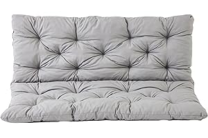 Ambientehome, Coussin rembouré pour mobilier de Jardin, pour Banc de 3 Places avec Dossier,env. 150x 98x8 cm,Couleur Grise