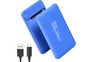 SETMSPACE Case HDD 2.5 SATA USB 3.0, Case Hard Disk 6Gbps Velocità di Trasmissione, Case SSD Esterno Supporta Protocollo UASP/TRIM, Adatto per HDD/SSD SATA 7-9.5MM (Blu)