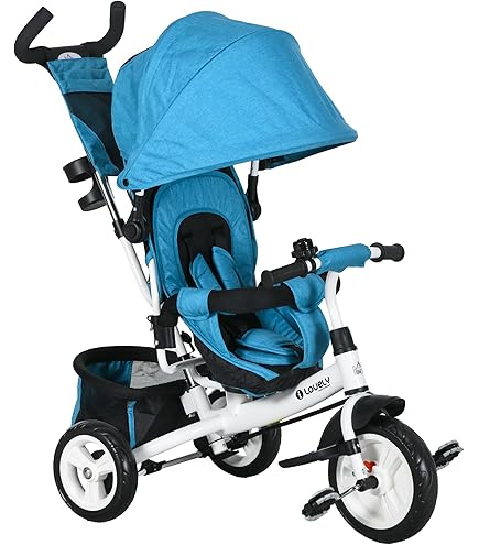 KIDIZ 5-in-1 driewieler voor kinderen met duwstang, stuursysteem vanaf 1 jaar, joggen vooruit en achteruit, drankmand, zonnedak, rubberen wielen, kinderwagen KIDIZ 5-in-1 driewieler voor kinderen met duwstang, stuursysteem vanaf 1 jaar, joggen vooruit en achteruit, drankmand, zonnedak, rubberen wielen, kinderwagen