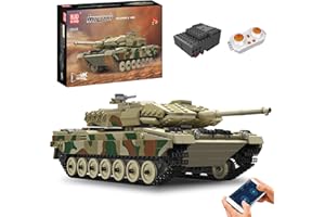 Mould King 20020 - Modèle de réservoir télécommandé - Kit de char technique avec télécommande et application Dual Control - Jouet blindé comme cadeau/objets de collection (1091 pièces)