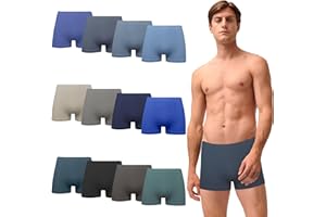 DOUBLE M, Pack 12, Calzoncillos Bóxer o Slip sin Costura, Calzoncillo Invisible para Hombre, Material Flexible y Transpirable, Ropa Interior Cómoda de Hombre, Uso Diario o Deporte.