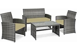 iSTYLE MODE BETTER HOME CHOICE 3 Pieces Replacement Cushions Set For Rattan Chairs Sofa Patio Garden Outdoor Furniture Water Resistant Patio Padding Lightweight and Durable (Sand)