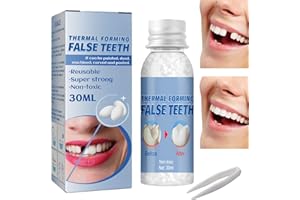 DMNQ Reemplazos de Dientes, Dentadura Postiza, Kit de Reparación de Dientes, Utilizado para Reparar Temporalmente Dientes Perdidos, Dentaduras Postizas de Plástico, Adecuado para Halloween y Navidad.