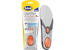DR. SCHOLL'S Scholl LiquiFlex Extra Support Insoles for Women, 5-in-1 Supportive Insoles with Memory Foam, Arch Support, GelActiv, and Odour Control - Insoles for Work Boots and Shoes - UK Size 3.5-7.5, 1 Pair