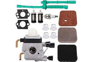 ZAMDOE C1Q-S97 Carburetor for STIHL FS55 FS55R FS55C FS45 FS75 FS80 FS85 HS75 String Trimmer C1Q-S143 C1Q-S153 C1Q-S186 A B, with Air Filter Fuel Line Kit
