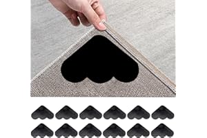 CSDPC 12 Pcs Rug Gripper Rug Anti Slip Underlay Carpet Grippers for Rugs on Top of Carpet Anti-slip Fixing Stickers for Floor Mats Non-slip Carpets Grip Rug Tape for Laminate Flooring Wooden Floors
