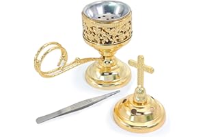 BEYLAB Supporto per incenso, supporto per bastoncini di incenso, ideale per aromaterapia, yoga, spa, casa e chiesa cristiana, oro