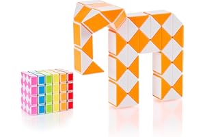 CUBIDI® Mini Serpenti Magici Puzzle – Gadget Regalo di Compleanno bambini, Regalini Festa Bambini – Serpente Giocattolo, Gioco Rompicapo Bambini e Adulti, Magic Snake - 1pz 48 Blocchi (Arancio)