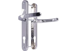 GENERIC UPVC Door Handles - Polished Chrome - Lever/Lever - 92mm PZ (Centres) - 210mm Screw to Screw - Backplate 242mm X 34mm - UPVC Door Handle - External Door Handle - Chrome Replacement UPVC Door Handles