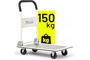 Pallit Chariot de transport pliable CARRY | 150 kg | Chariot plate-forme avec revêtement antidérapant | Aide au transport