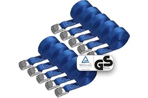 BB Sport Spännband Spännrem Remmar Spänne Blå 250 kg 10 stycken 2,5cm x 6m