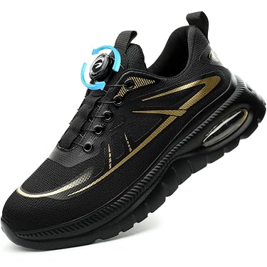 Chaussures De Sécurité Légères BAXIWUY – Hommes/Femmes, Embout Acier, Semelle Antidérapante Respirante Avec Lacets Rotatifs