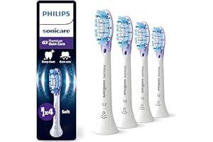Philips Sonicare G3 Premium Gum Care - têtes de brosse à dents de rechange d'origine, blanc, lot de 4, HX9054/87